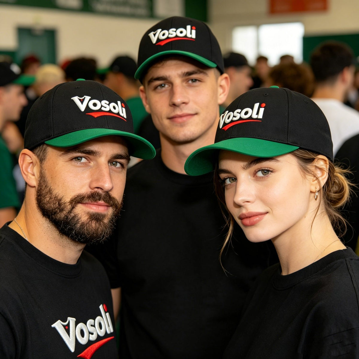 Custom Embroidered or Printed Black & Emerald Green Color Block Baseball Cap | Personalized Sport Hat