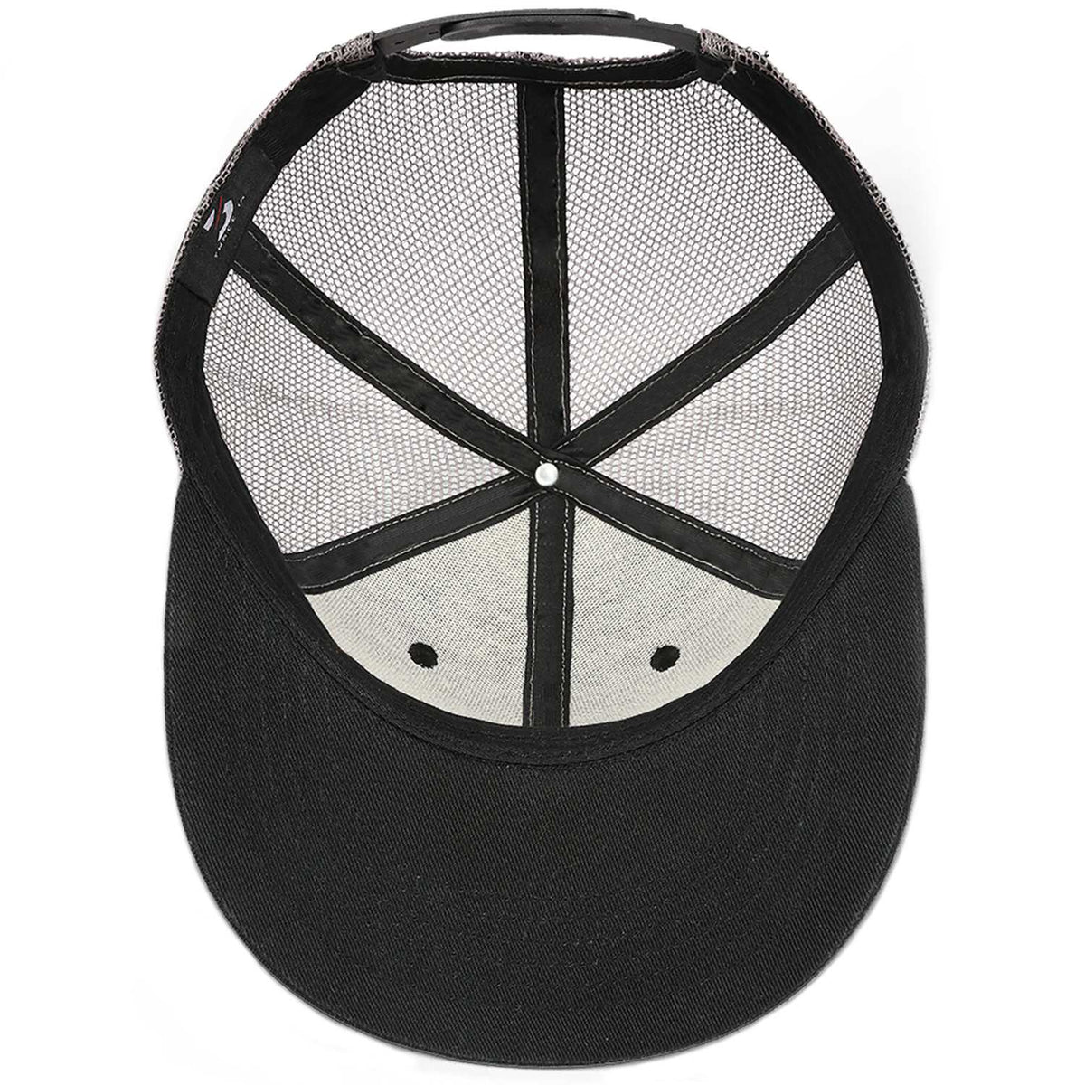 Custom Embroidered or Printed Black Mesh Flat-Brim Cap