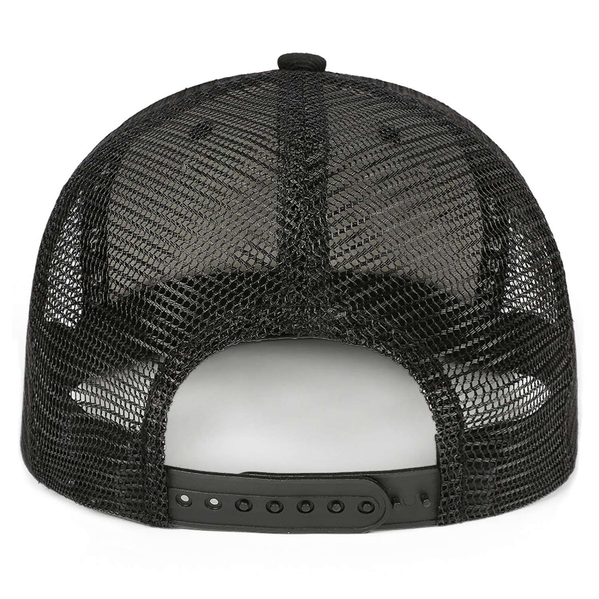 Custom Embroidered or Printed Black Mesh Flat-Brim Cap