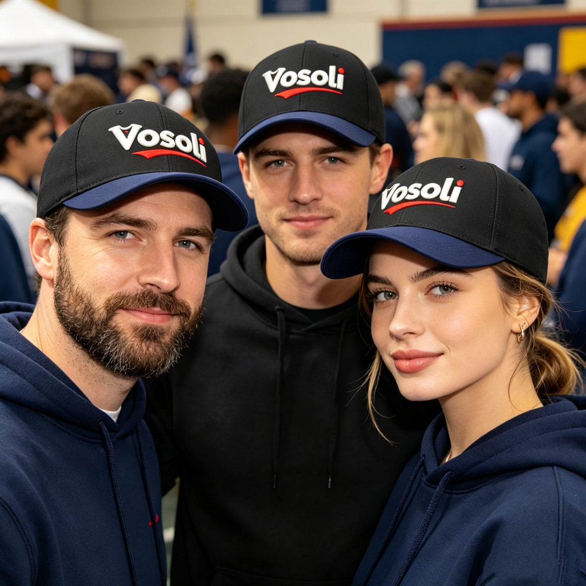 Custom Embroidered or Printed Black & Navy Blue Color Block Baseball Cap | Personalized Sport Hat