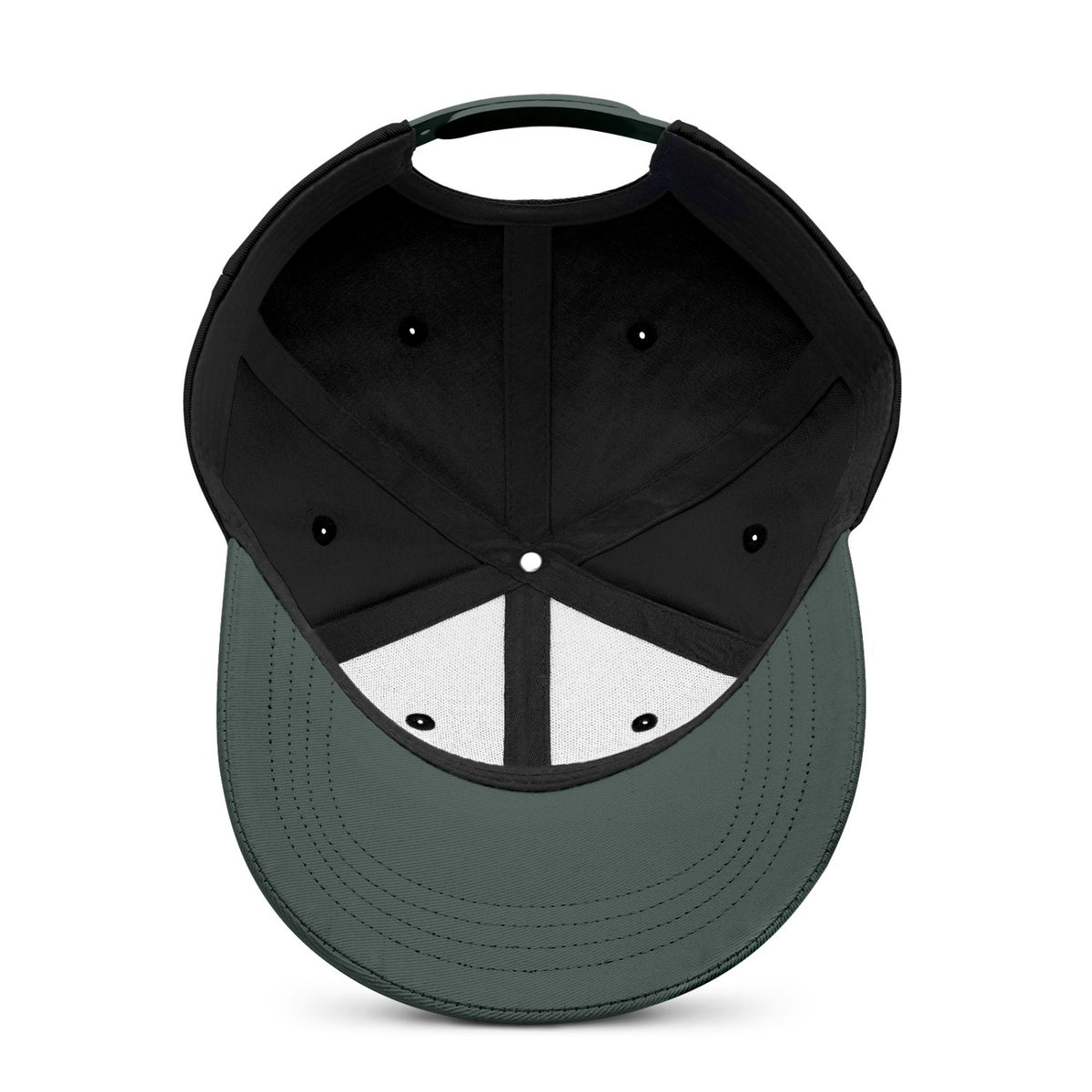 Custom Embroidered or Printed Black & Olive Green Color Block Baseball Cap | Personalized Sport Hat