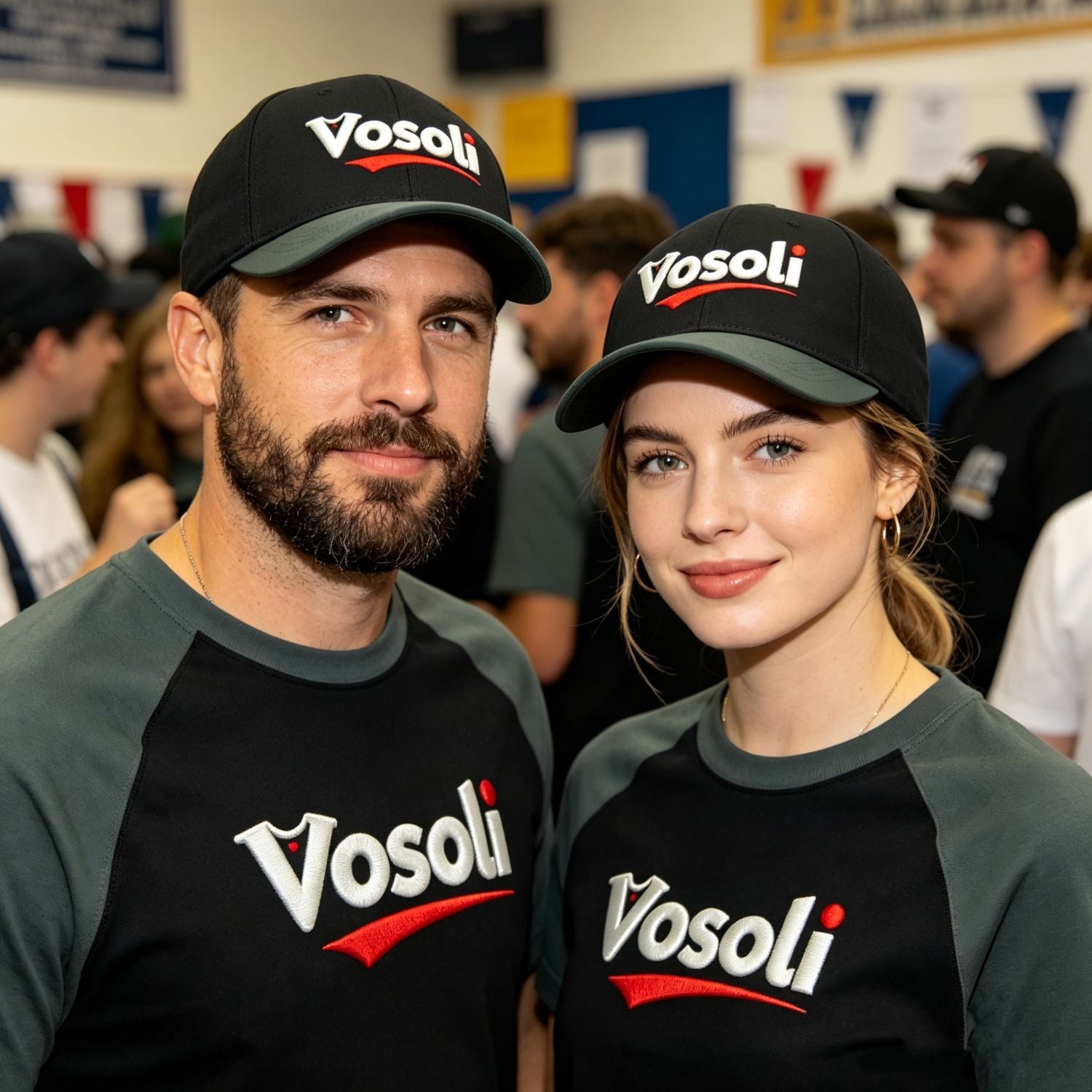 Custom Embroidered or Printed Black & Olive Green Color Block Baseball Cap | Personalized Sport Hat