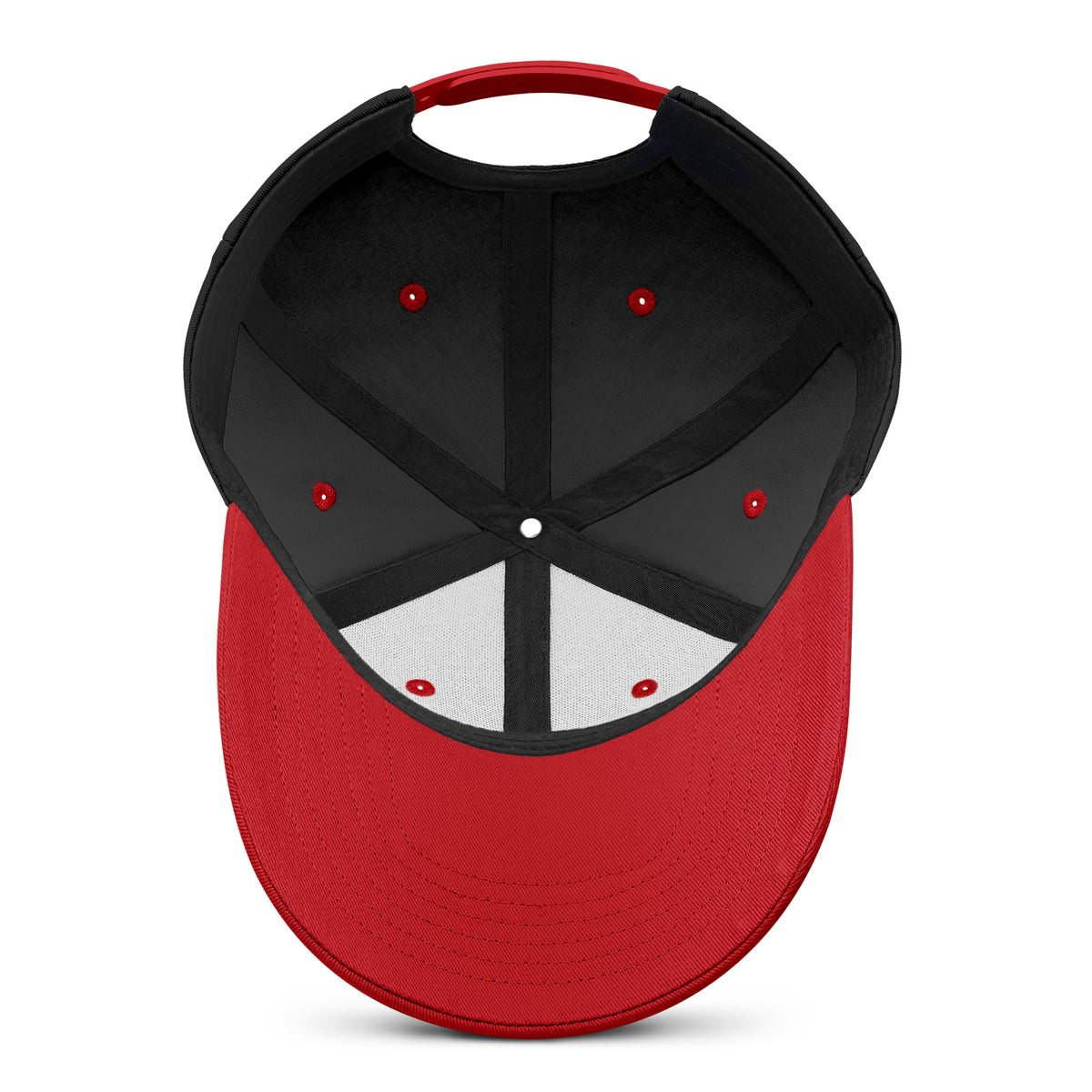 Custom Embroidered or Printed Black & Red Deep Brim Baseball Cap | Personalized Sport Hat