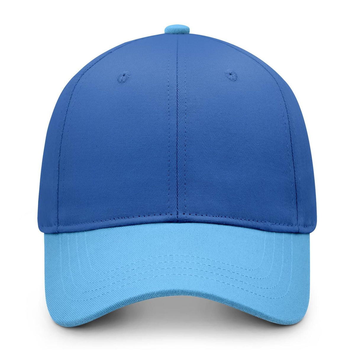 Custom Embroidered or Printed Blue & Light Blue Color Block Baseball Cap | Personalized Sport Hat