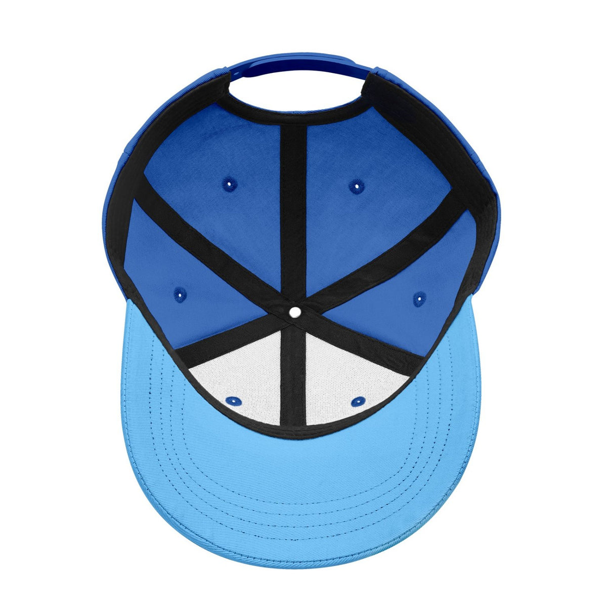 Custom Embroidered or Printed Blue & Light Blue Color Block Baseball Cap | Personalized Sport Hat