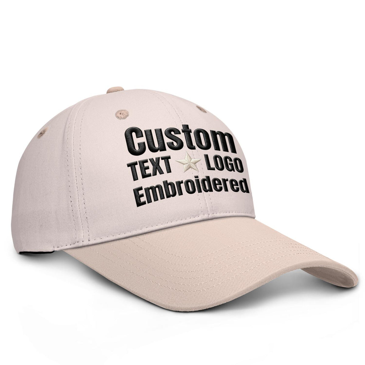 Custom Embroidered or Printed Blush Deep Brim Baseball Cap | Personalized Sport Hat