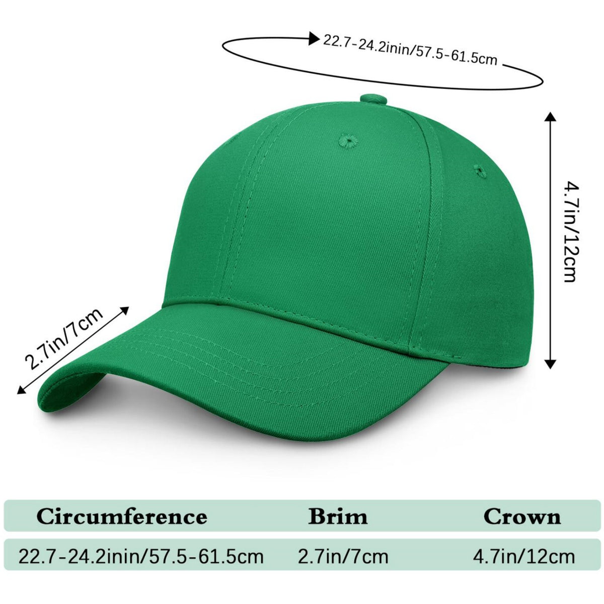 Custom Embroidered or Printed Bright Green Baseball Cap | Personalized Sport Hat