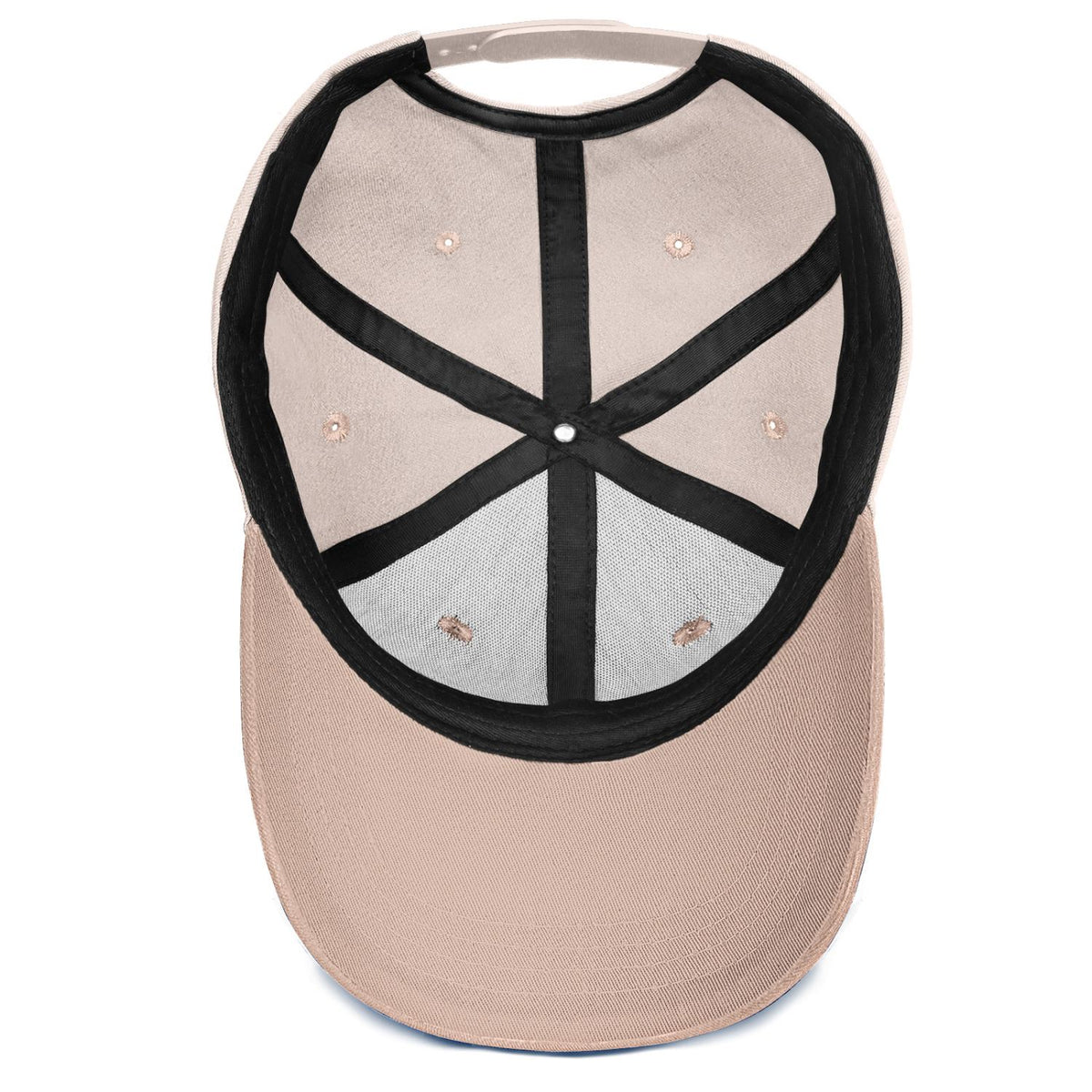 Custom Embroidered or Printed Cream & Beige Color Block Baseball Cap | Personalized Sport Hat