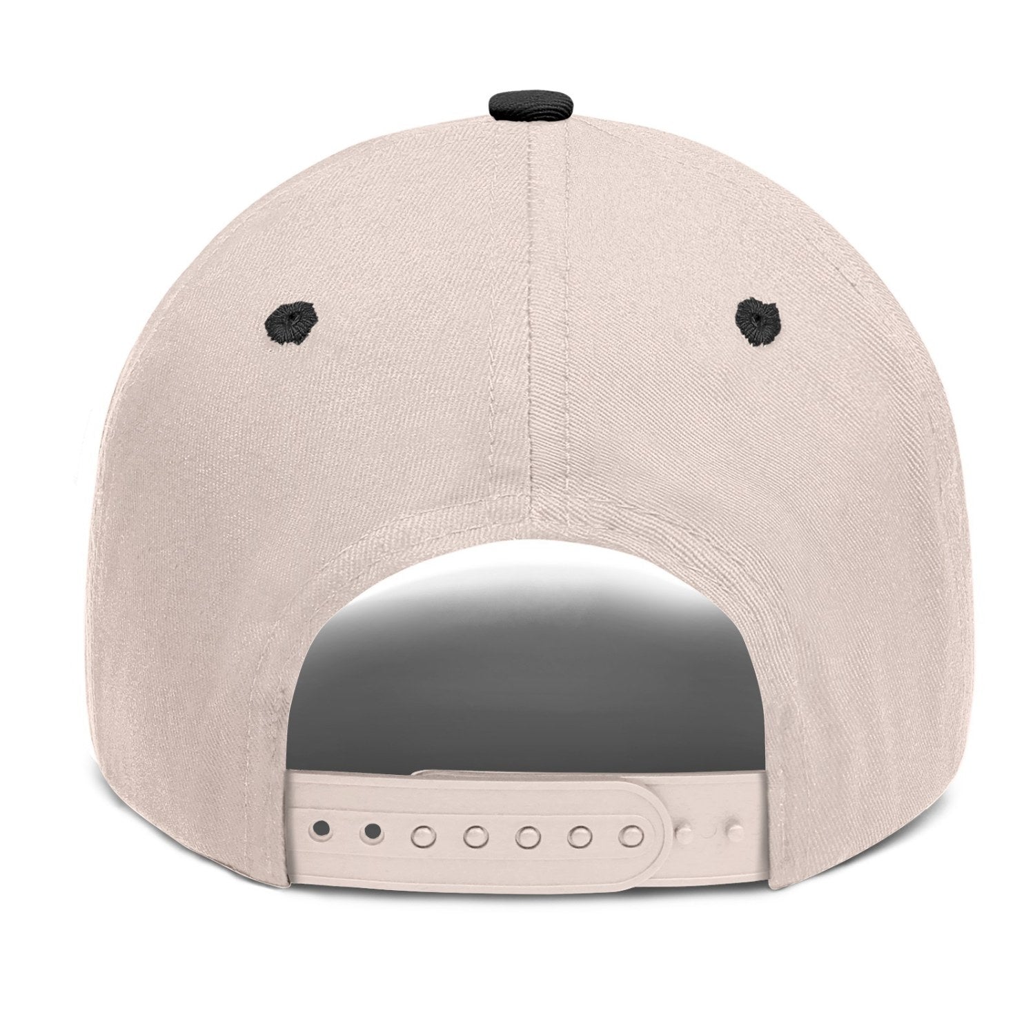 Custom Embroidered or Printed Cream & Black Color Block Baseball Cap | Personalized Sport Hat