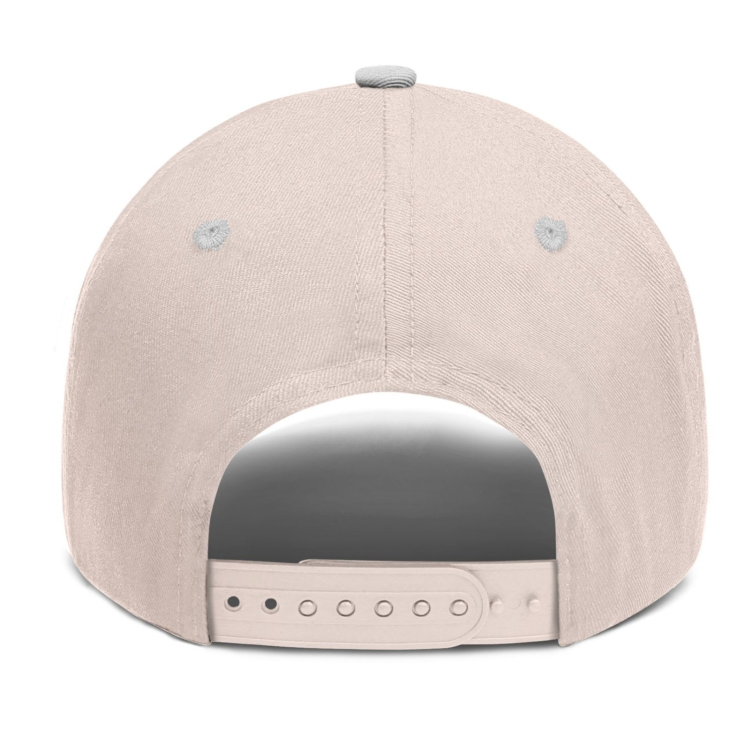 Custom Embroidered or Printed Cream & Grey Color Block Baseball Cap | Personalized Sport Hat