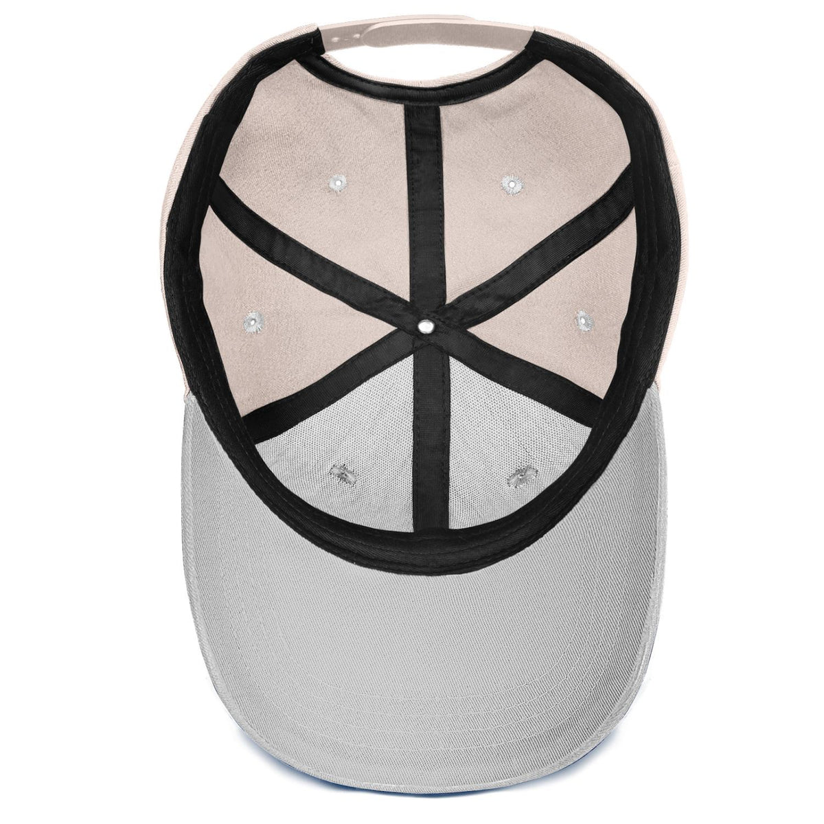 Custom Embroidered or Printed Cream & Grey Color Block Baseball Cap | Personalized Sport Hat