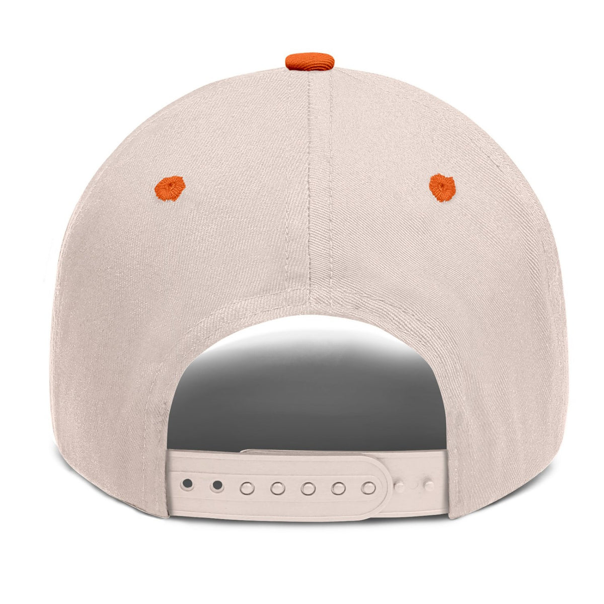 Custom Embroidered or Printed Cream & Orange Color Block Baseball Cap | Personalized Sport Hat