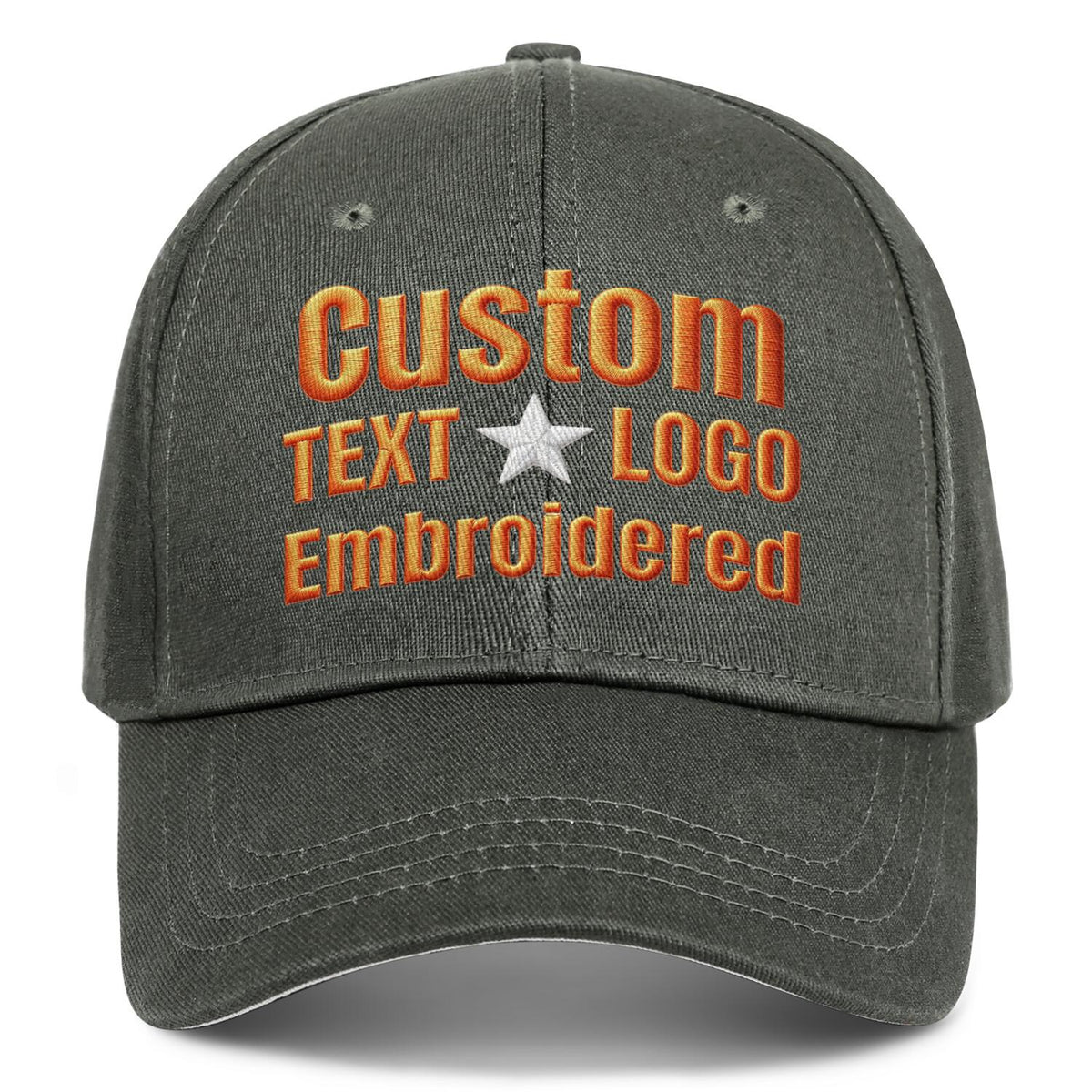 Custom embroidered or printed dark green baseball cap by Vosoli | Personalized text &amp; logo | Structured fit