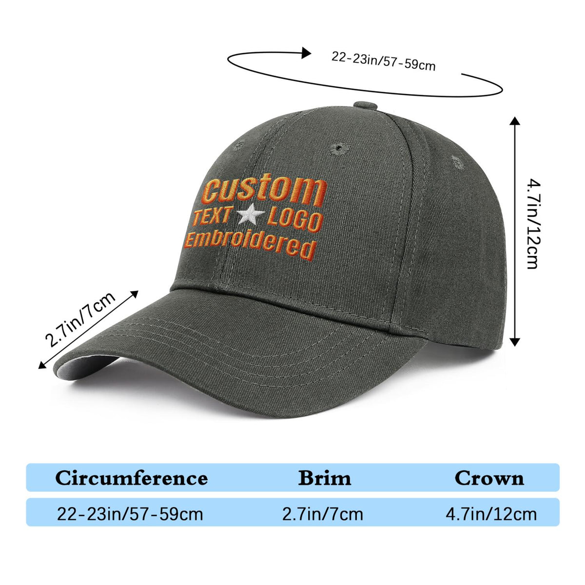 Custom Embroidered or Printed Dark Green Baseball Cap | Personalized Sport Hat