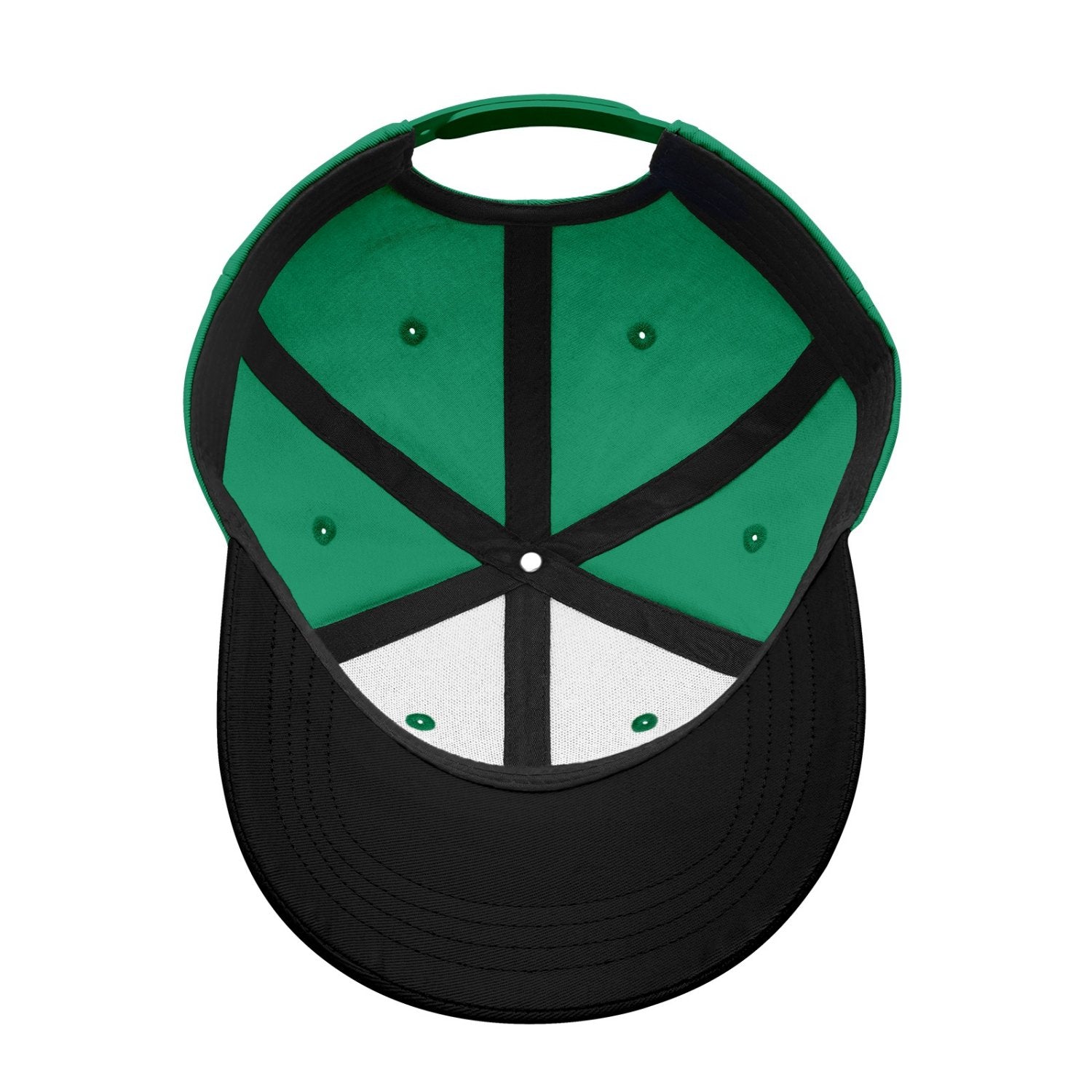Custom Embroidered or Printed Green & Black Color Block Baseball Cap | Personalized Sport Hat