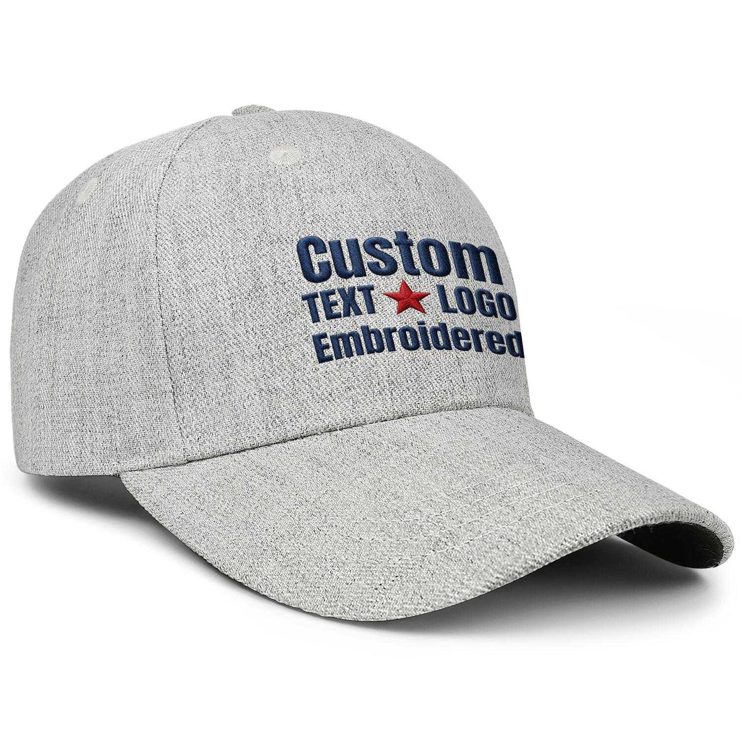 Custom Embroidered or Printed Heather Grey Baseball Cap | Personalized Sport Hat