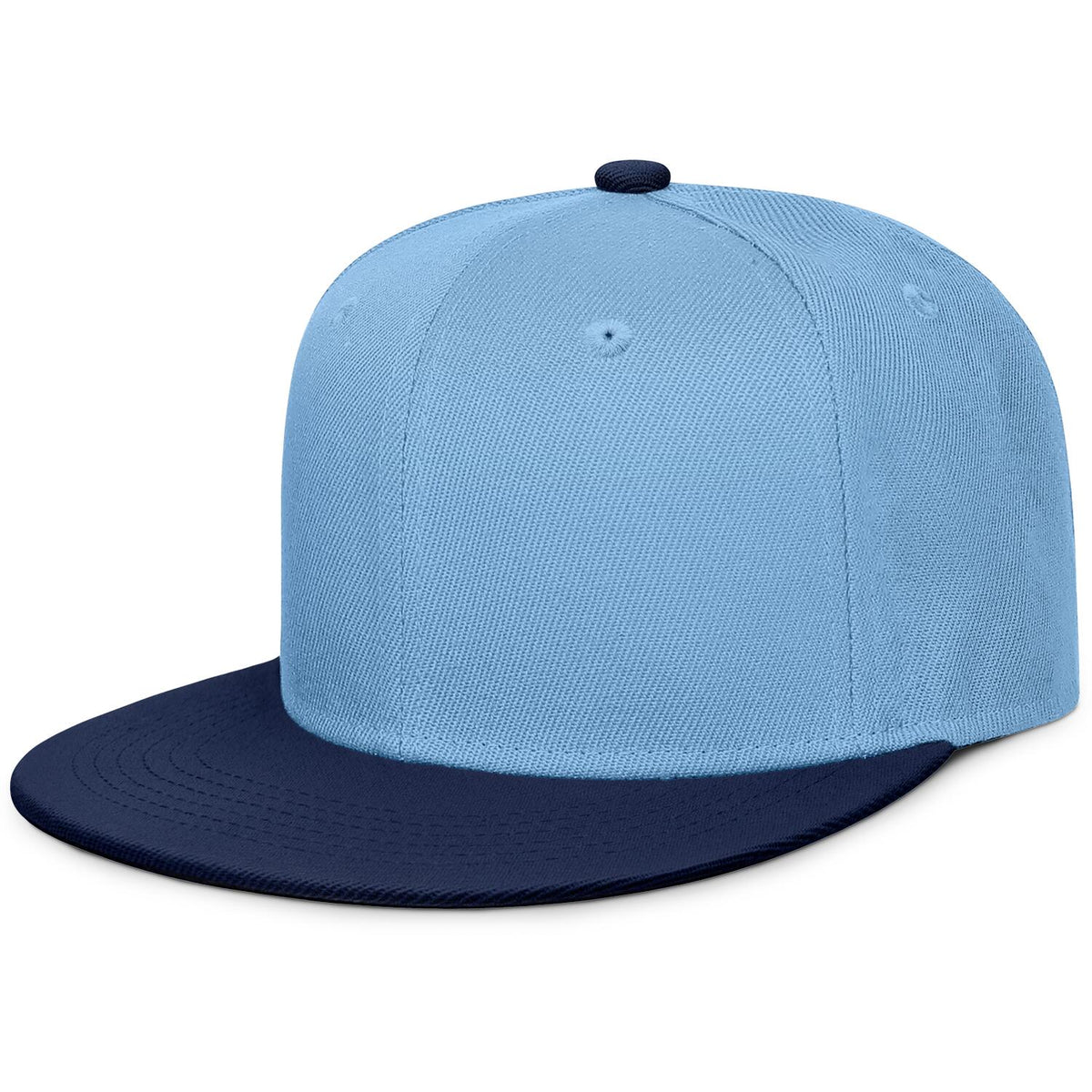 Vosoli Light Blue & Navy Flat-Brim Hat - Unisex Personal & Team Custom 3D Embroidery or Print Caps