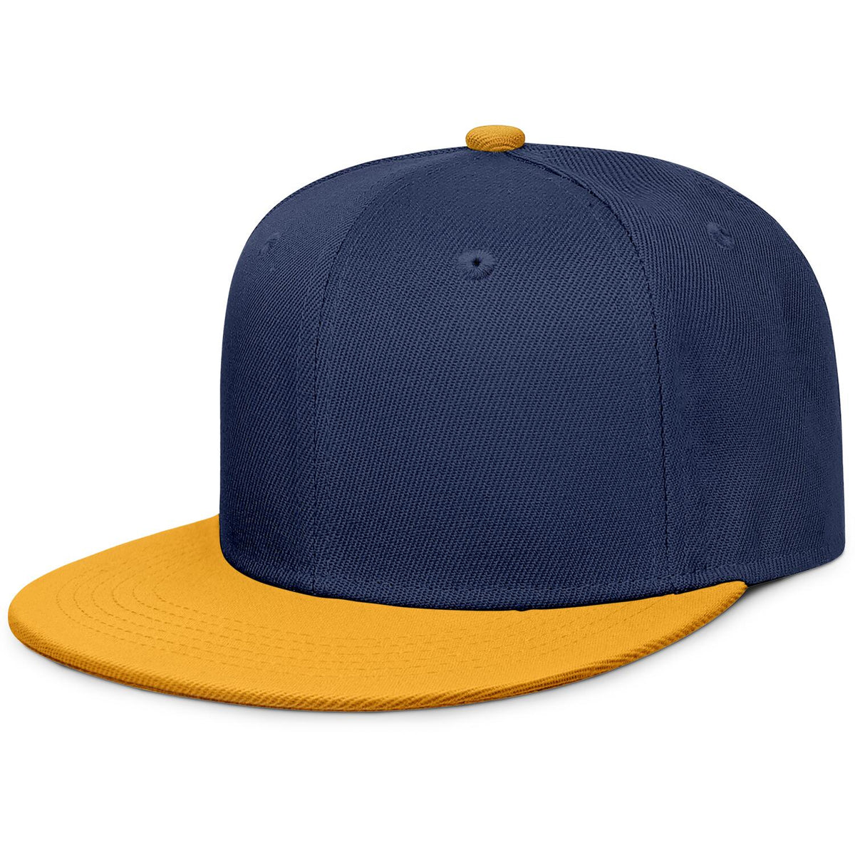 Vosoli Navy & Gold Color-Block Flat-Brim Hat - Unisex Personal & Team Custom 3D Embroidery or Print Cap