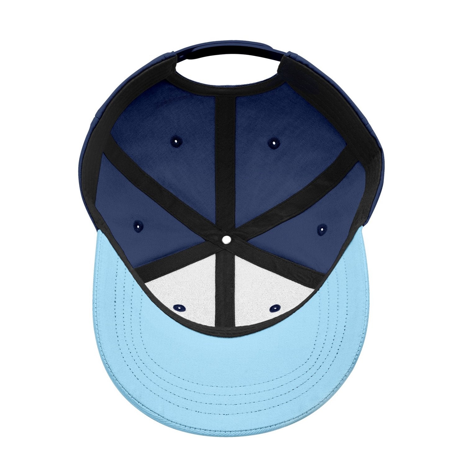 Custom Embroidered or Printed Navy Blue & Light Blue Color Block Baseball Cap | Personalized Sport Hat