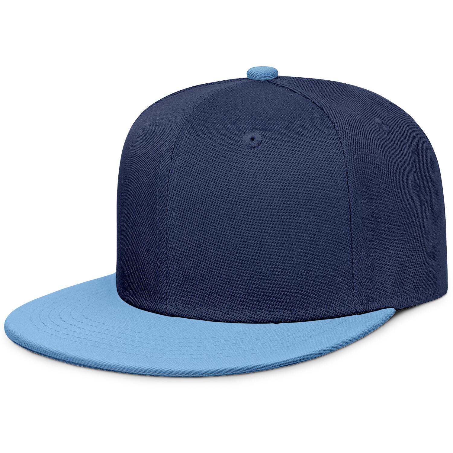 Vosoli Navy & Light Blue Flat-Brim Hat - Unisex Personal & Team Custom 3D Embroidery or Print Cap