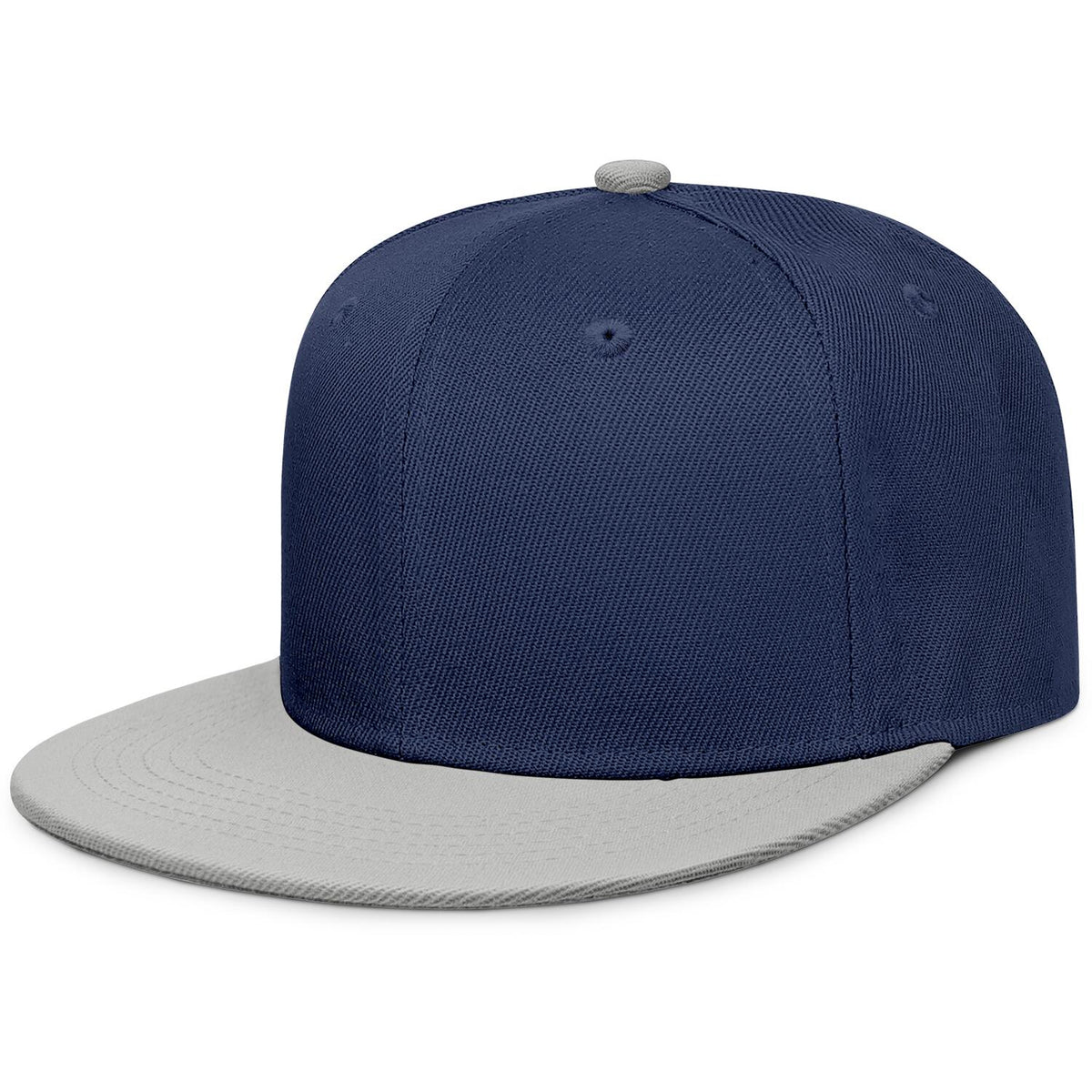 Vosoli Navy & Gray Color-Block Flat-Brim Hat - Unisex Personal & Team Custom 3D Embroidery or Print Cap