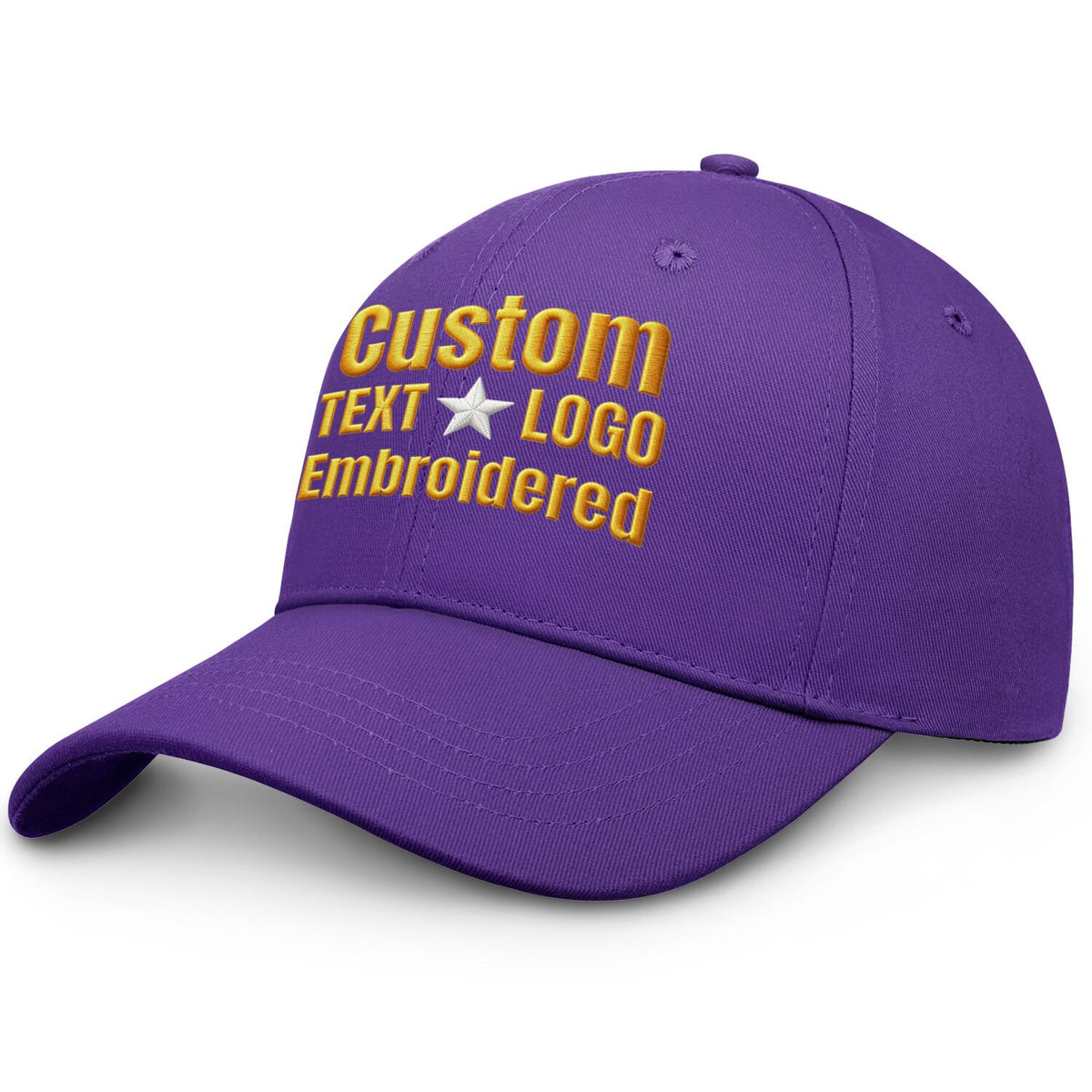 Custom Embroidered or Printed Purple Baseball Cap | Personalized Sport Hat