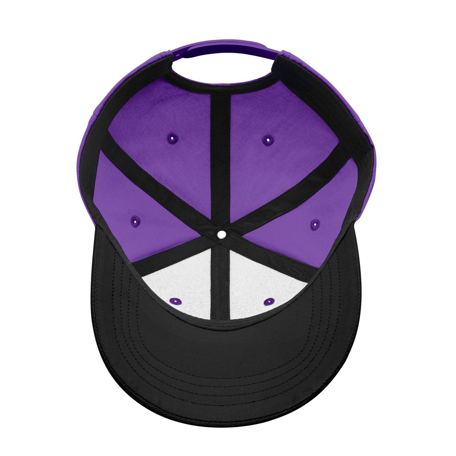 Custom Embroidered or Printed Purple & Black Color Block Baseball Cap | Personalized Sport Hat