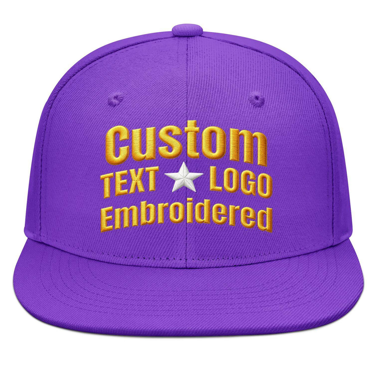 Custom Embroidered or Printed Purple Flat-Brim Cap | Personalized Sport Hat