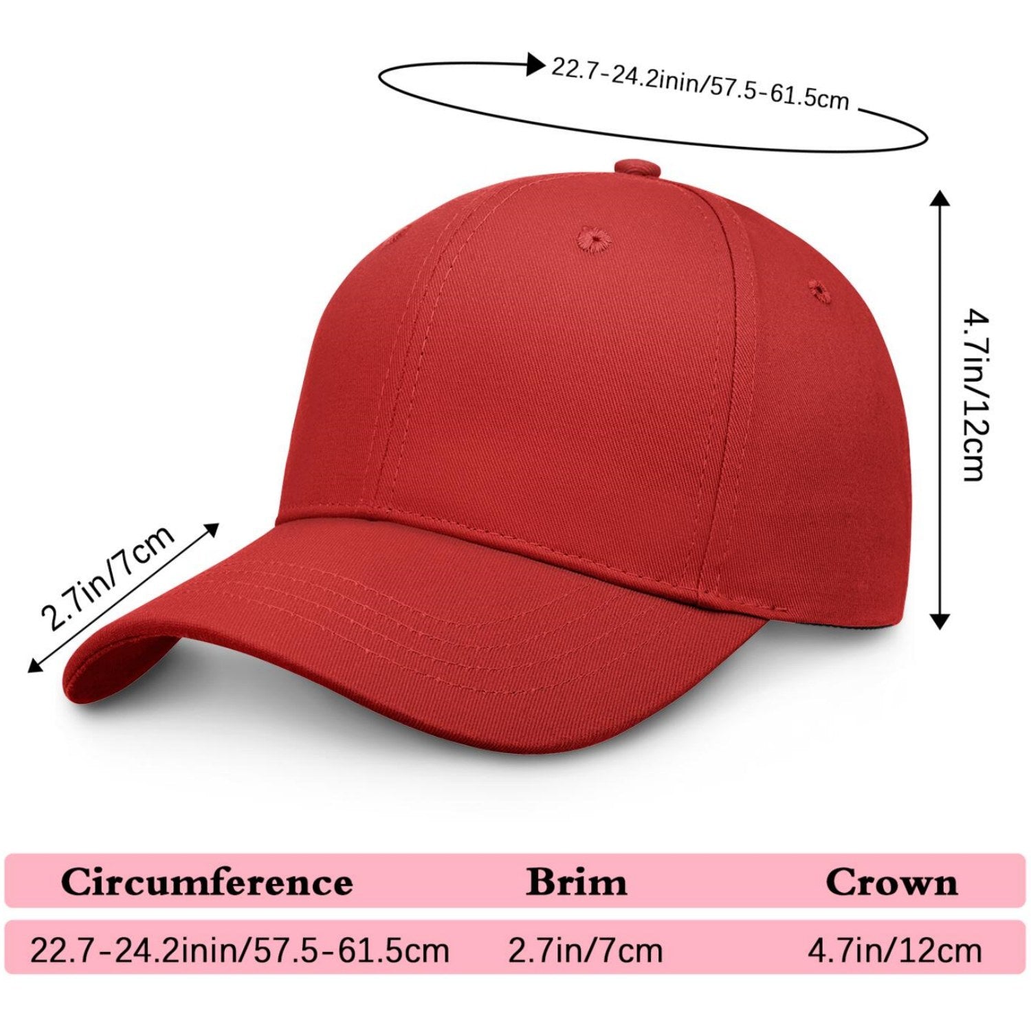 Custom Embroidered or Printed Red Baseball Cap | Personalized Sport Hat