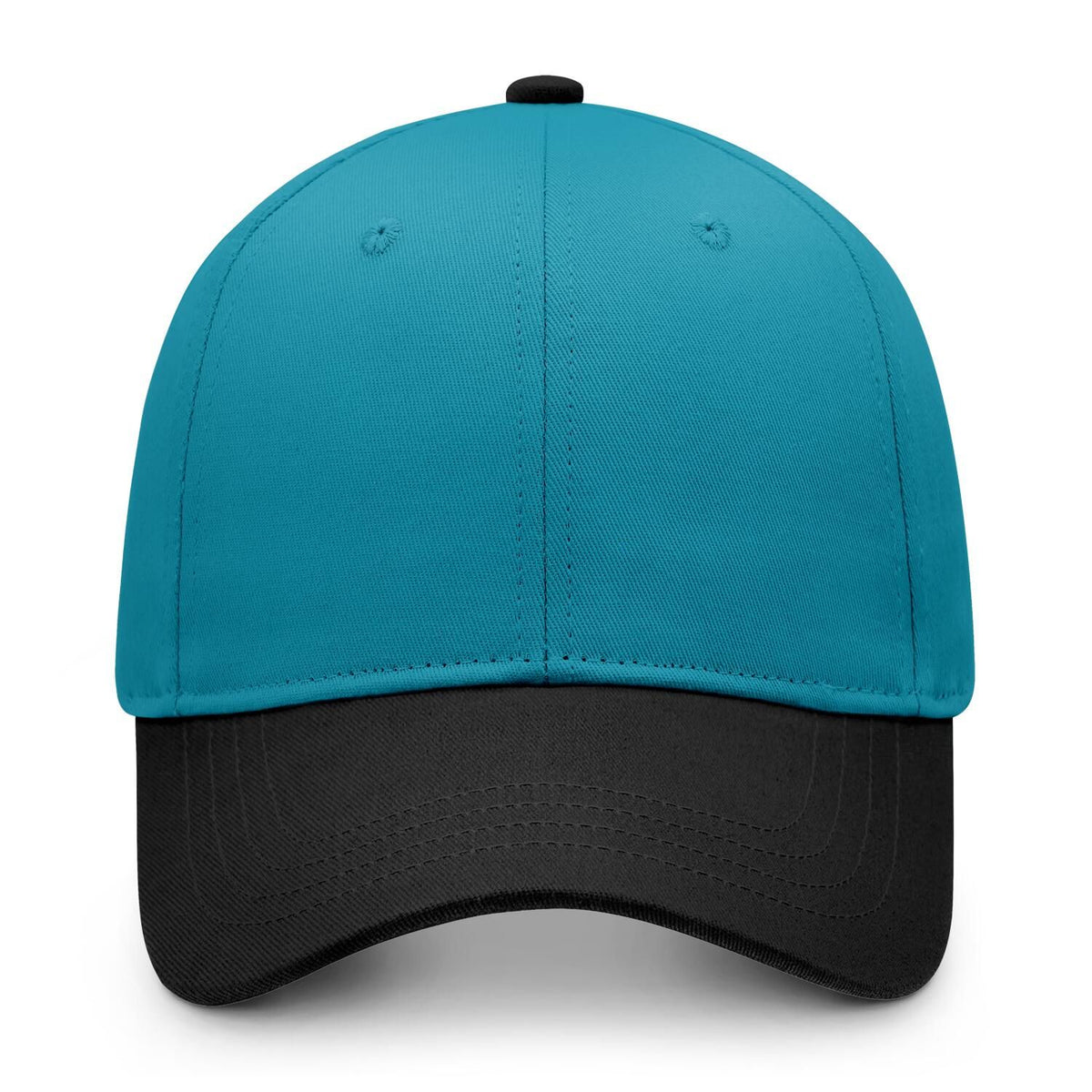 Custom Embroidered or Printed Teal & Black Two-Tone Baseball Cap | Personalized Sport Hat