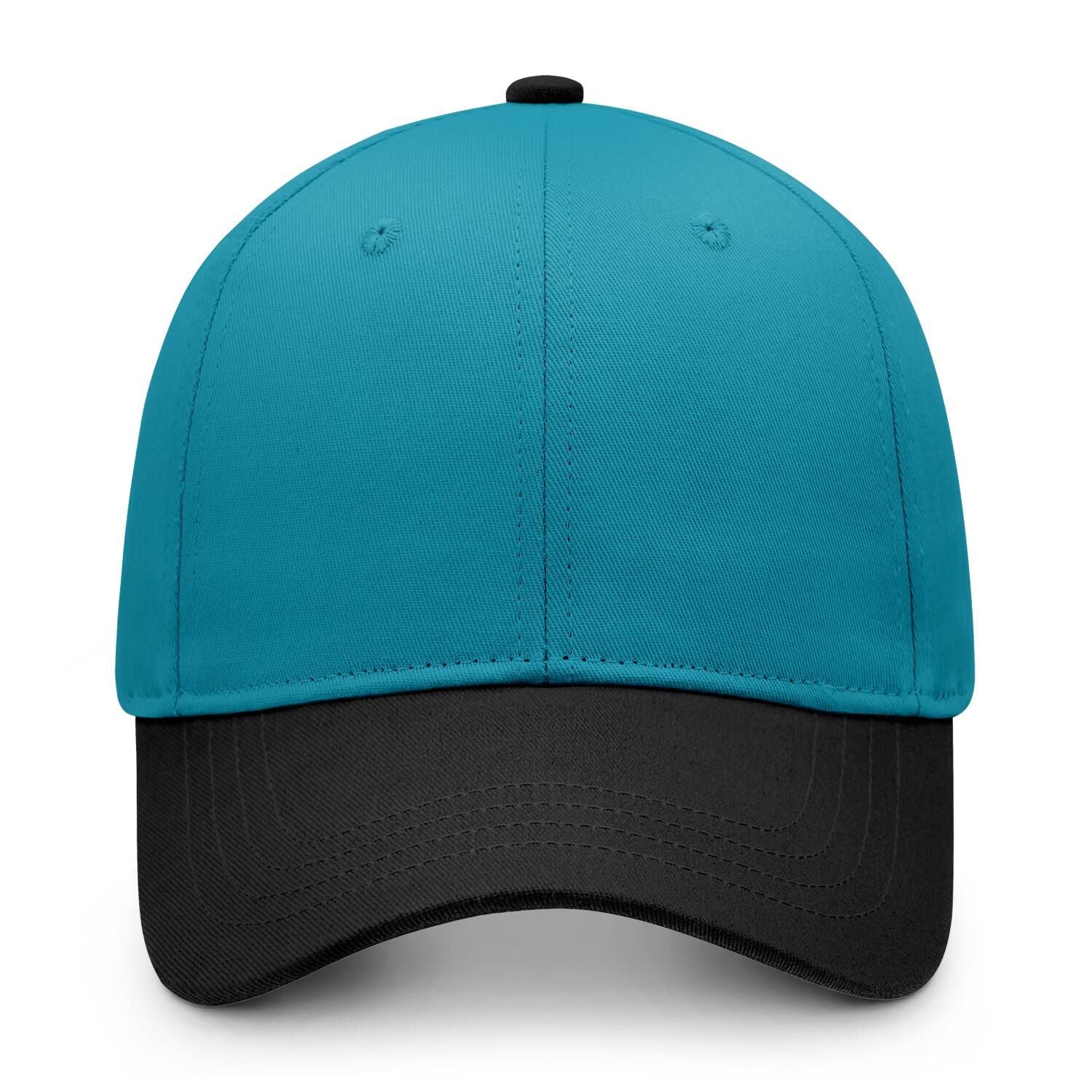 Custom Embroidered or Printed Teal & Black Two-Tone Baseball Cap | Personalized Sport Hat