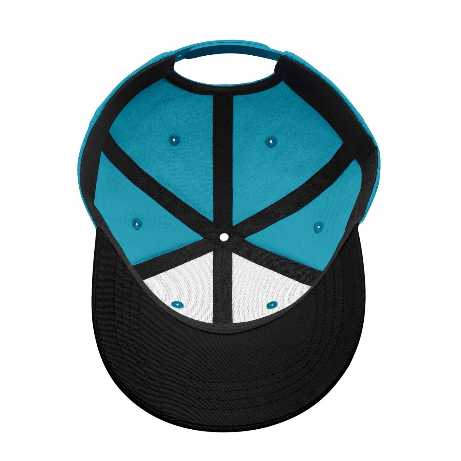 Custom Embroidered or Printed Teal & Black Two-Tone Baseball Cap | Personalized Sport Hat