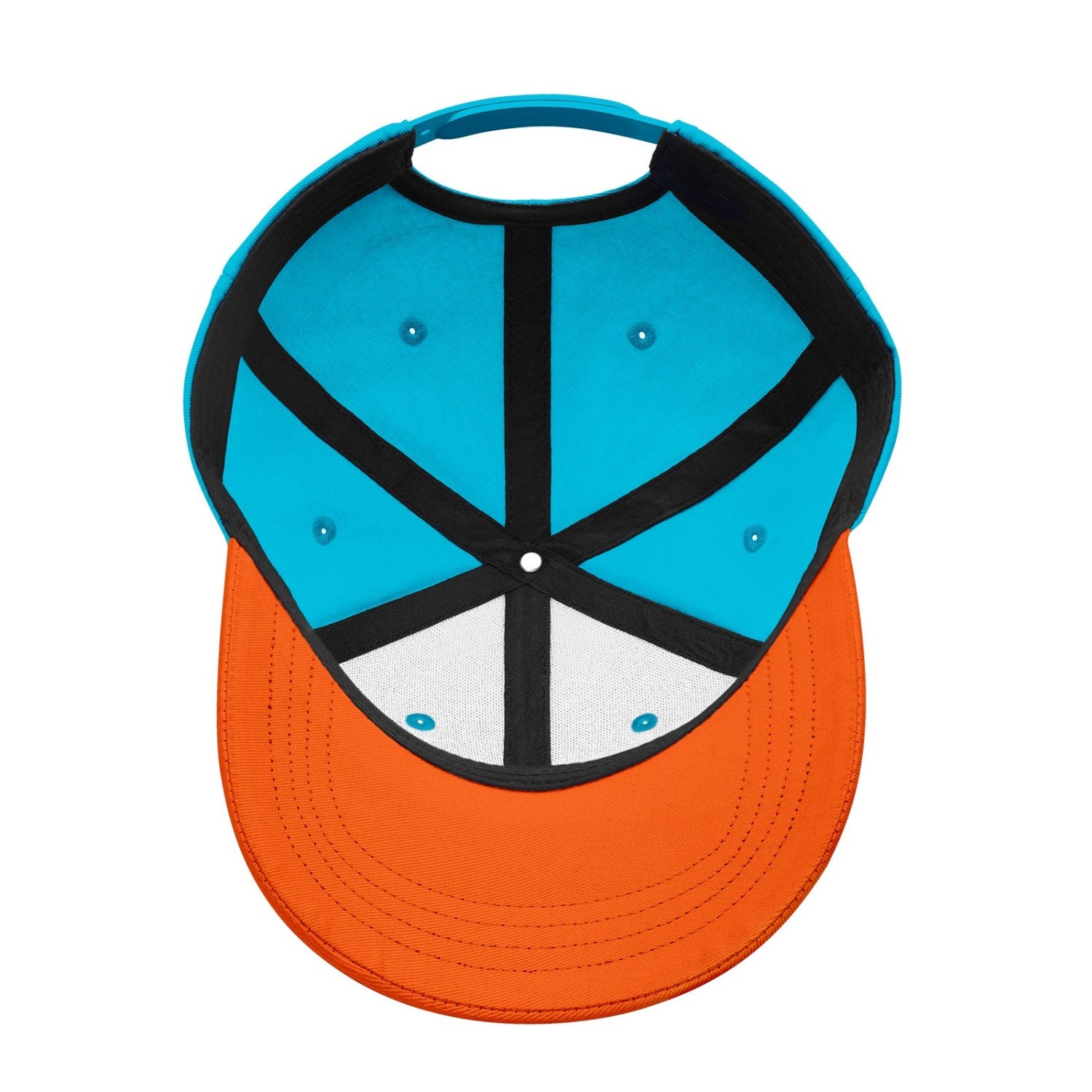 Custom Embroidered or Printed Teal & Orange Color Block Baseball Cap | Personalized Sport Hat