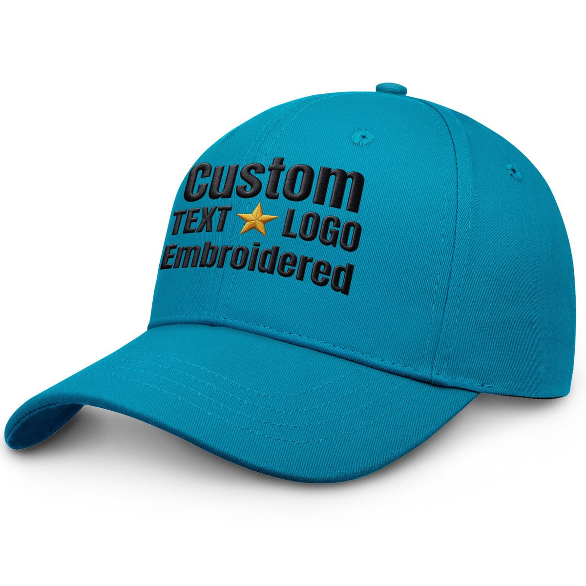 Custom Embroidered or Printed Turquoise Baseball Cap | Personalized Sport Hat