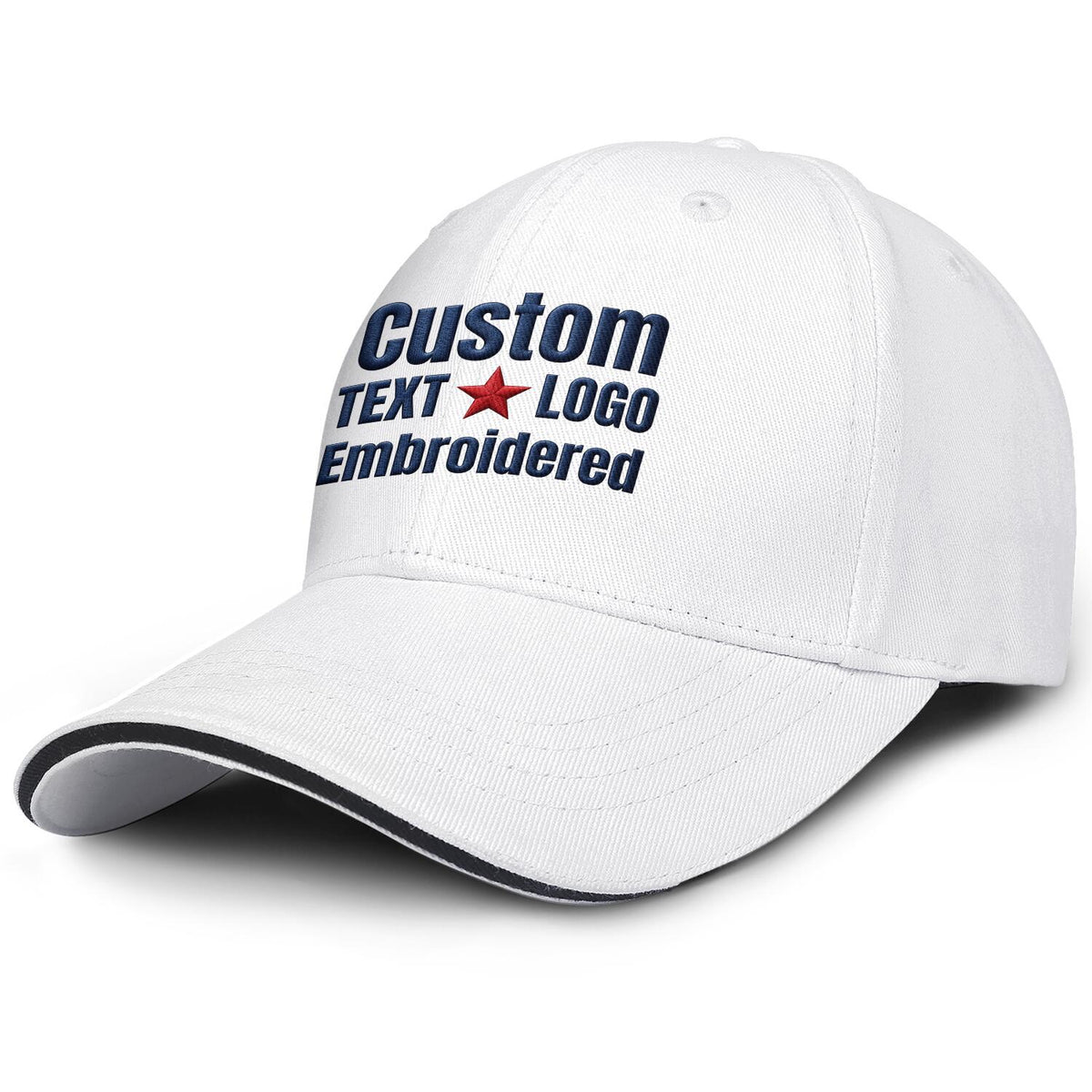 Custom Embroidered or Printed White Baseball Cap | Personalized Sport Hat