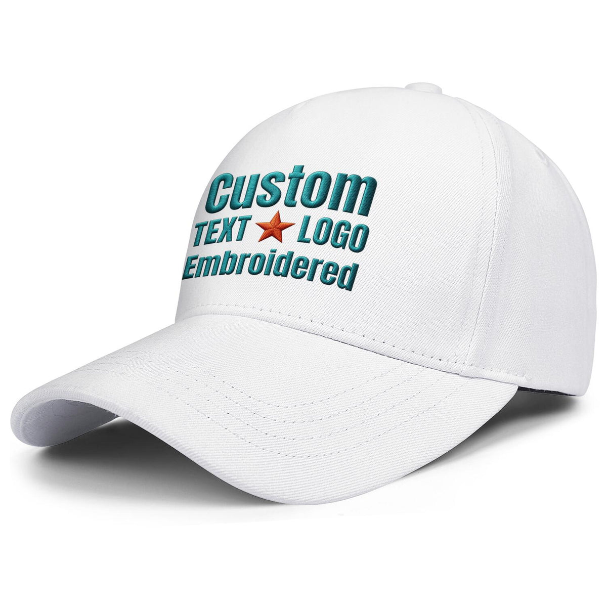 Custom Embroidered or Printed White Baseball Cap | Personalized Sport Hat