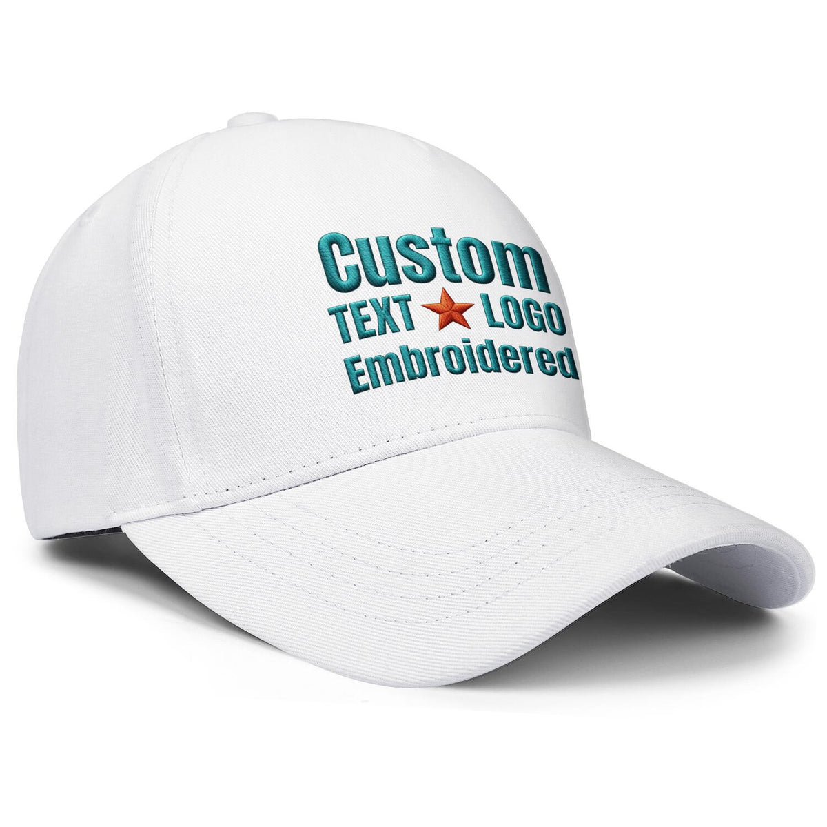 Custom Embroidered or Printed White Baseball Cap | Personalized Sport Hat