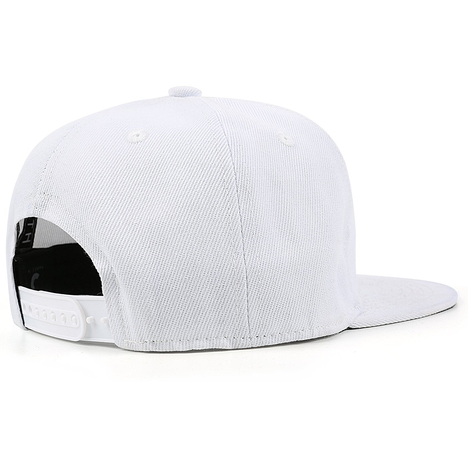 Custom Embroidered or Printed White Flat-Brim Cap | Personalized Sport Hat