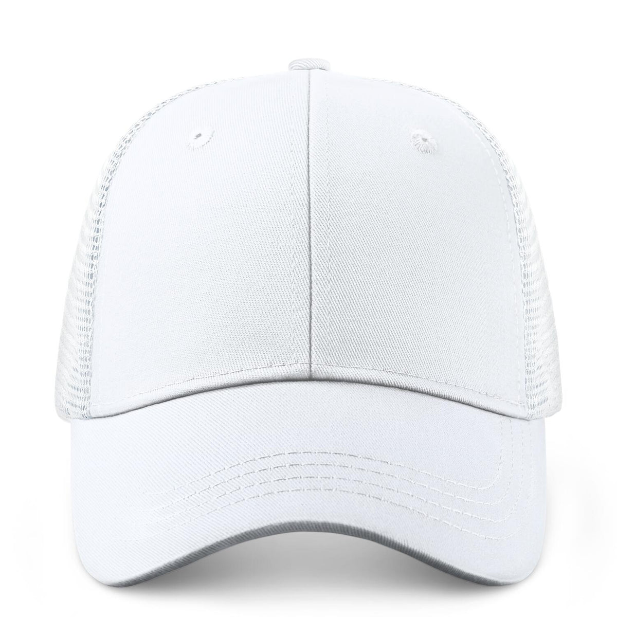 Custom Embroidered or Printed White Trucker Cap | Breathable Mesh Cap