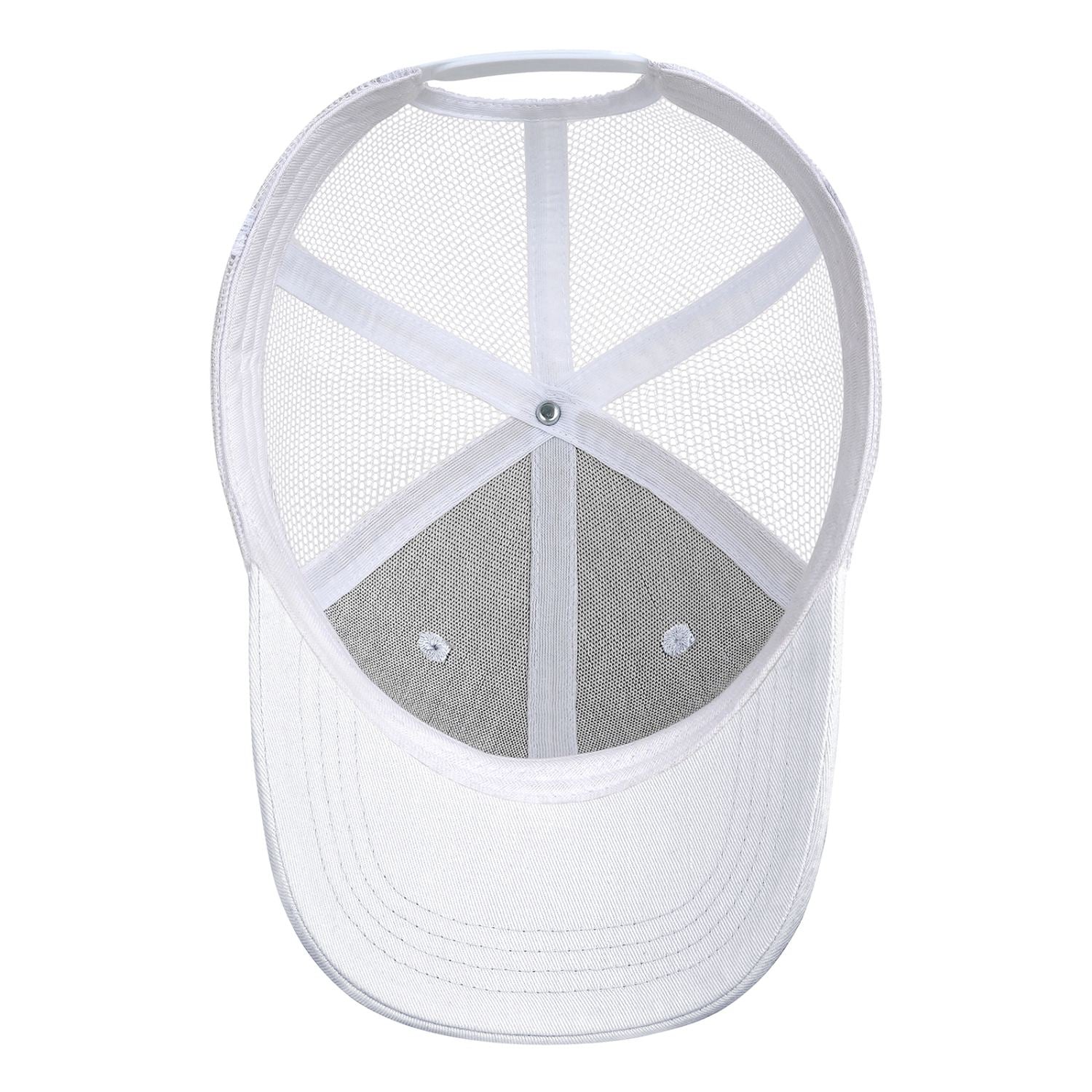 Custom Embroidered or Printed White Trucker Cap | Breathable Mesh Cap