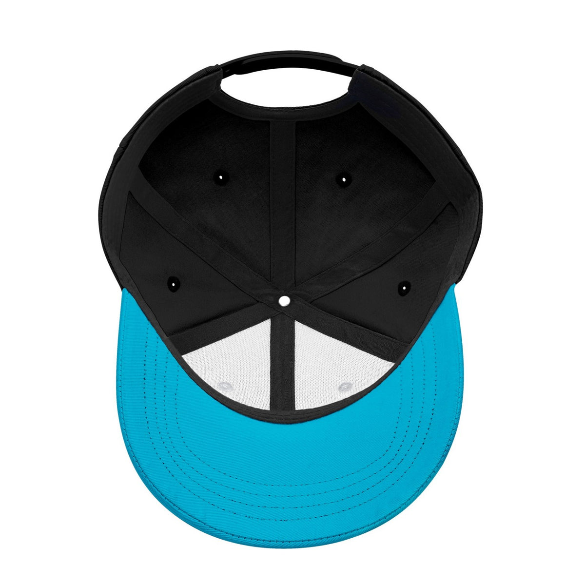 Custom Embroidered or Printed White & Turquoise Color Block Baseball Cap | Personalized Sport Hat