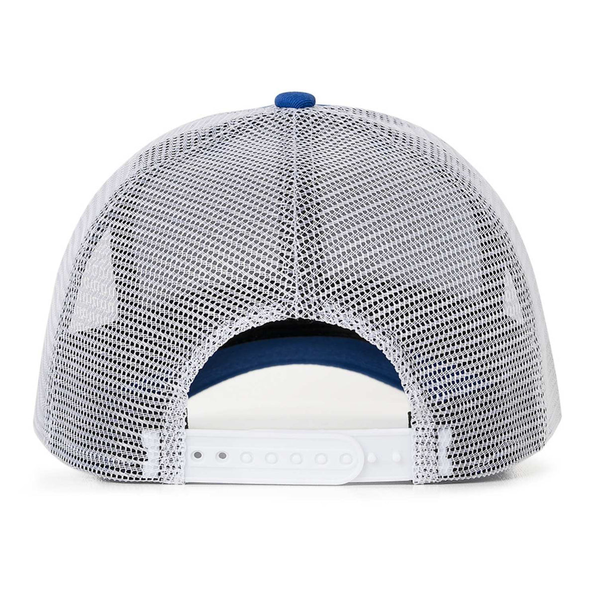 Custom Embroidered or Printed Royal Blue & White Trucker Cap | Breathable mesh cap