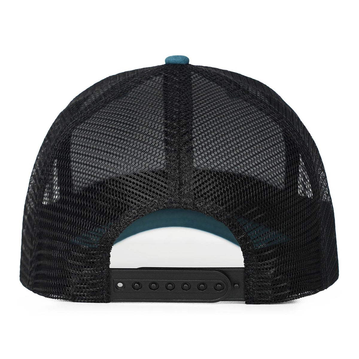 Custom Embroidered or Printed Teal & Black Trucker Cap | Breathable mesh cap