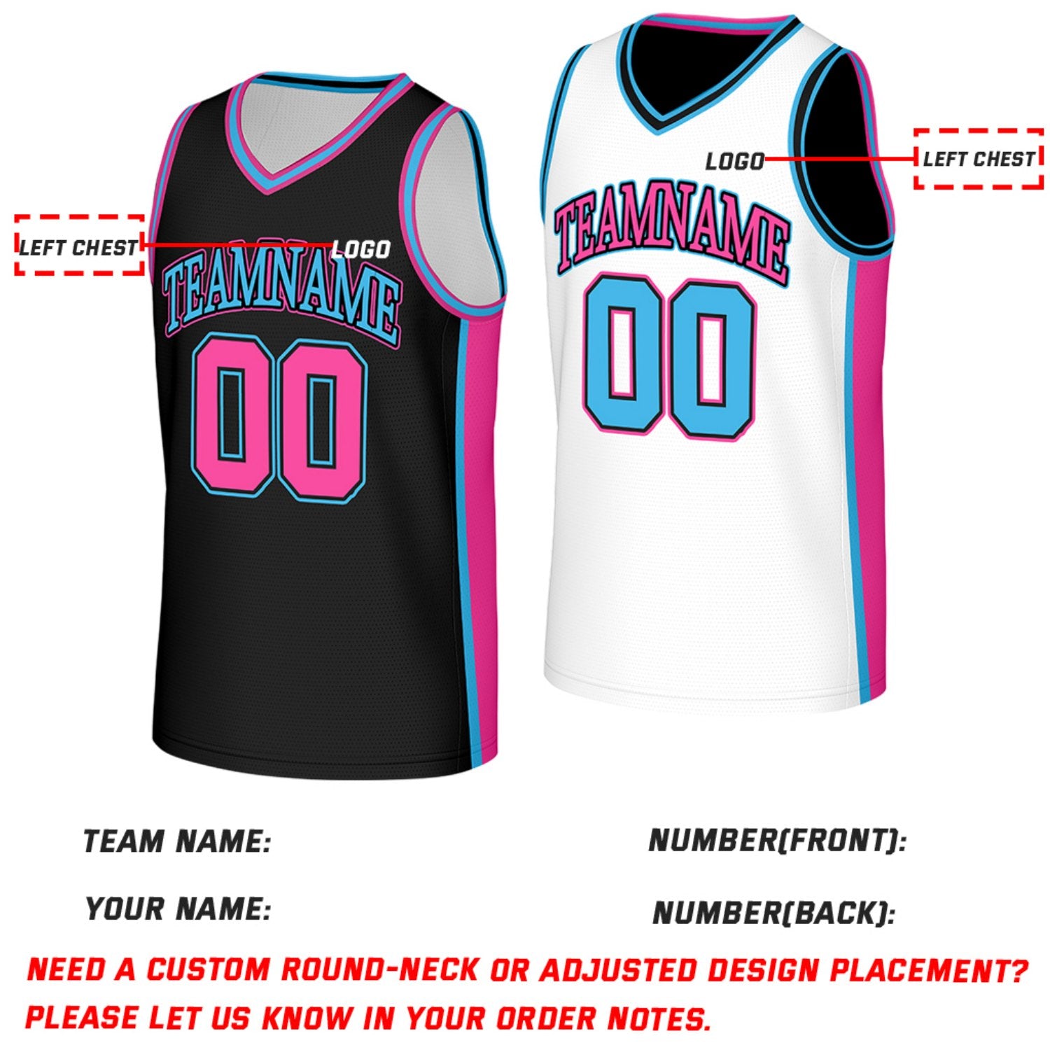 Custom Black & White Double Sided Basketball Jersey | Personalized Team Jerseys with Name Number Logo
