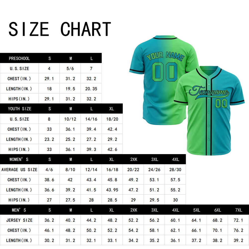 Custom Double Green Gradient Baseball Jersey | Personalized Two-Tone Fade Team Uniform
