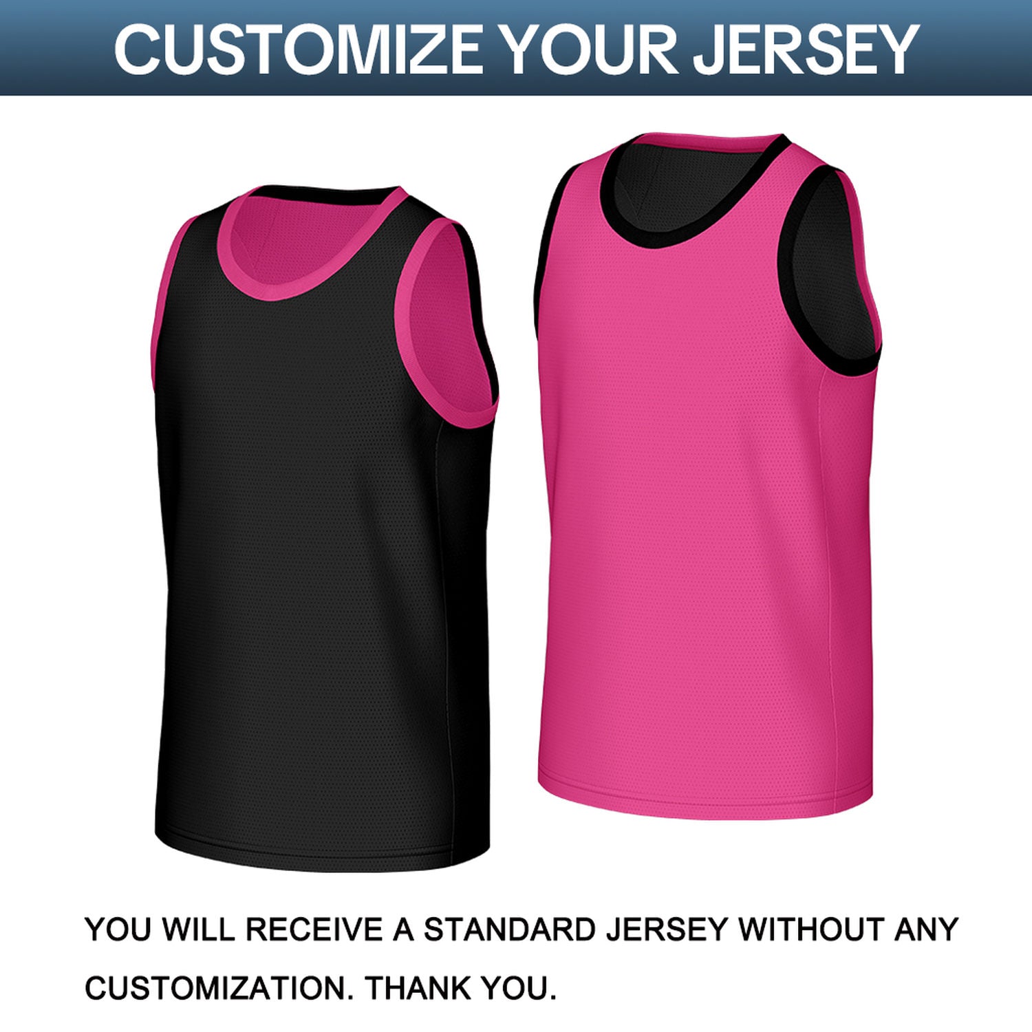 Custom Black & Pink Reversible Basketball Jersey | Personalized Team Name & Number Sleeveless Mesh Jersey for Men Women Youth