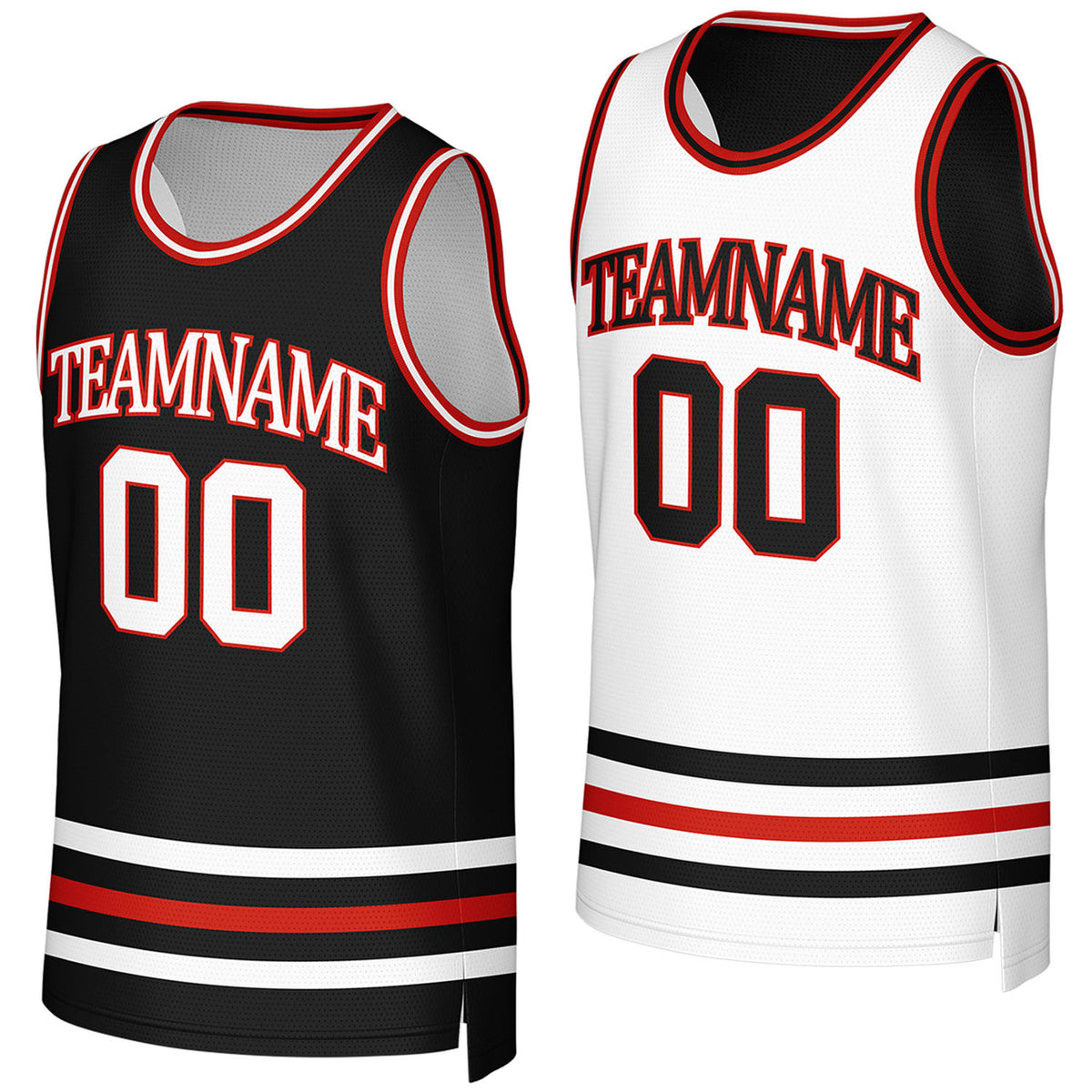 custom girls youth basketball jerseys black white reversible by Vosoli, Personalized team name, number & logo.
