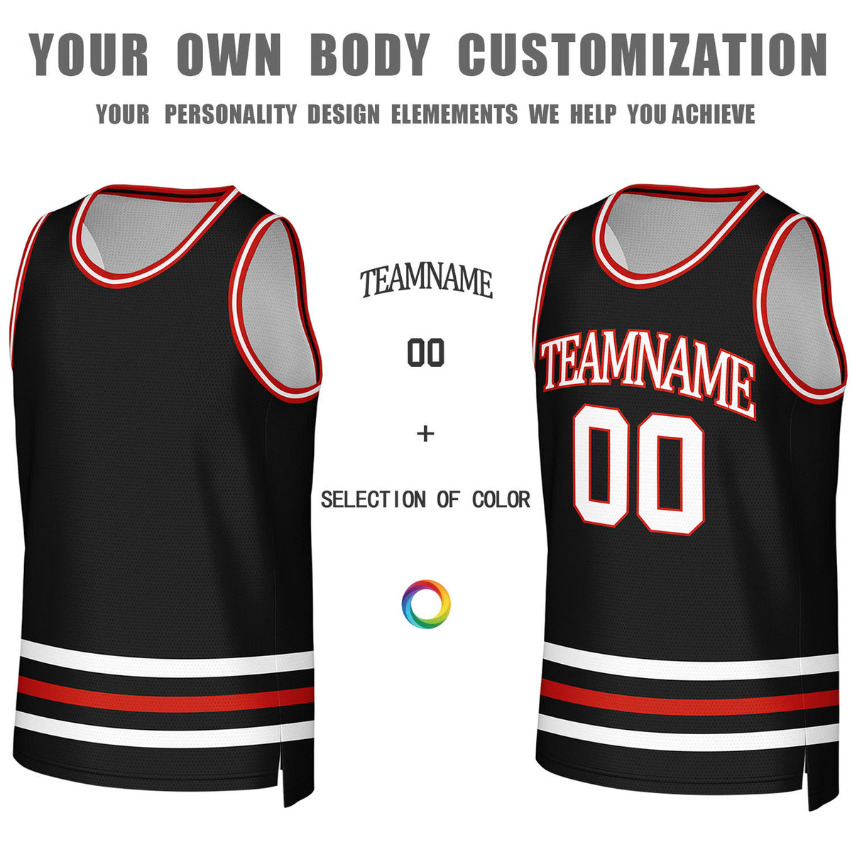 Custom Black & White Reversible Basketball Jersey | Personalized Team Jerseys for Adult & Youth