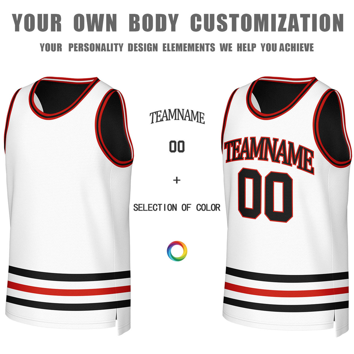 Custom Black & White Reversible Basketball Jersey | Personalized Team Jerseys for Adult & Youth