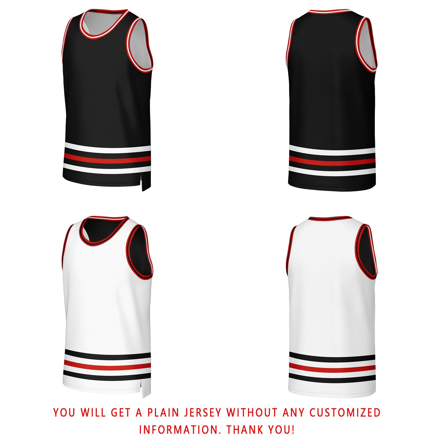 Custom Black & White Reversible Basketball Jersey | Personalized Team Jerseys for Adult & Youth